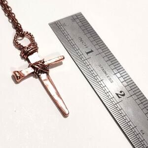Cross Necklace Medieval Copper Christian Crucifix Christmas Birthday Gift - NEW!